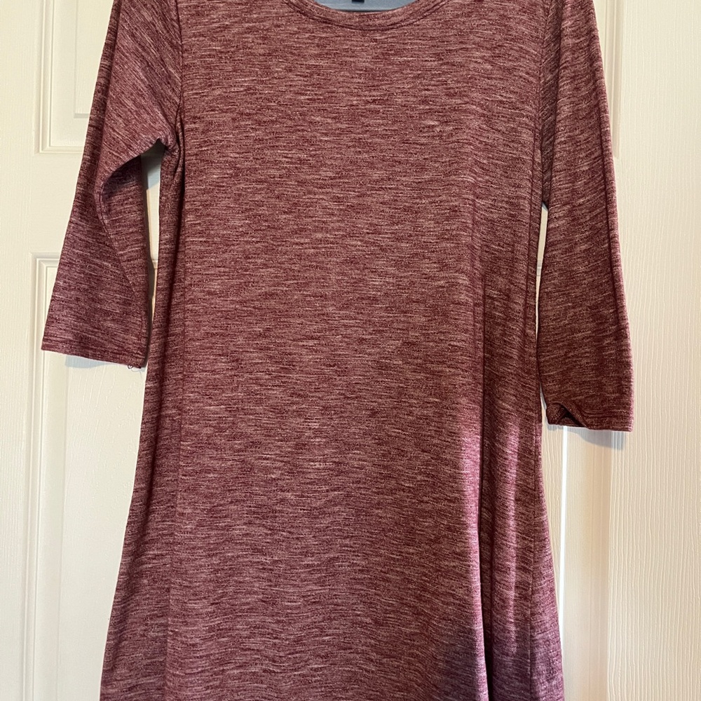 Maroon 3/4 Sleeve Dress